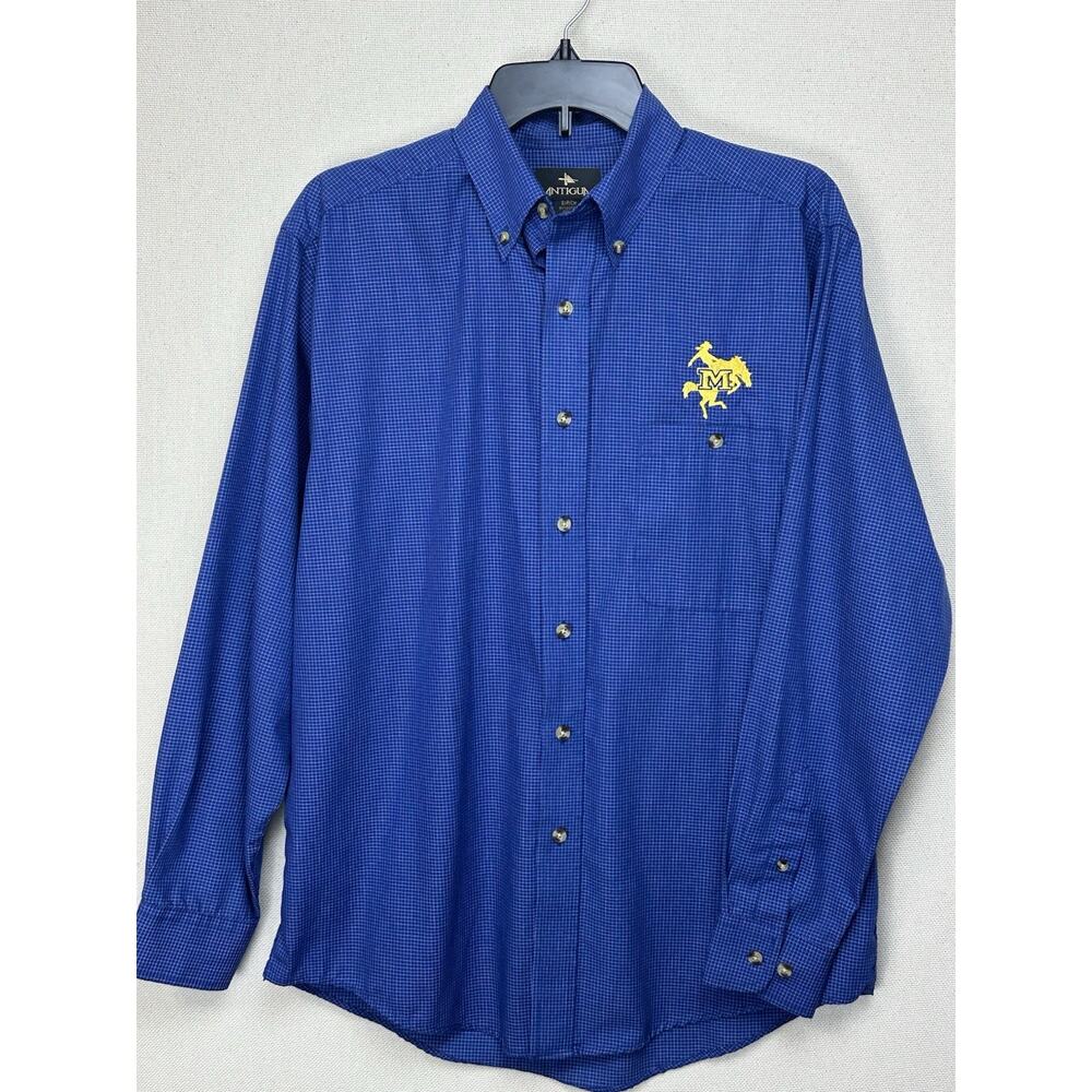 McNeese Cowboys Antigua Long‎ Sleeve W/ Logo Men's Button Down Shirt Sz Small